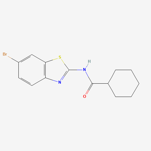 N-(6-bromo-1,3-benzothiazol-2-yl)cyclohexanecarboxamide (CAS: 476280-90-7) - Chemical Structure and Molecular Formula 