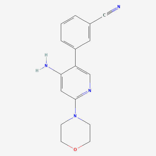 3-(4-amino-6-morpholin-4-ylpyridin-3-yl)benzonitrile (CAS: 1354289-58-9) - Chemical Structure and Molecular Formula 