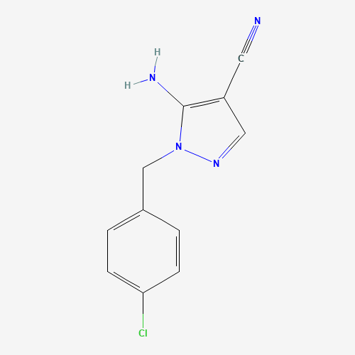 5-amino-1-[(4-chlorophenyl)methyl]pyrazole-4-carbonitrile (CAS: 106898-36-6) - Chemical Structure and Molecular Formula 