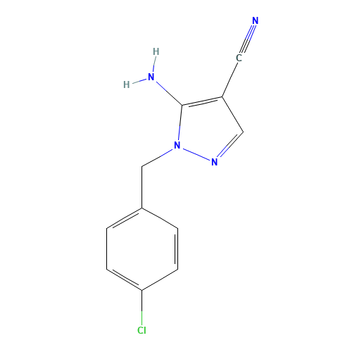 5-amino-1-[(4-chlorophenyl)methyl]pyrazole-4-carbonitrile (CAS: 106898-36-6) - Related Chemical Product
