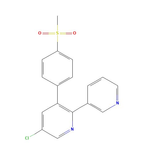 5-chloro-3-(4-methylsulfonylphenyl)-2-pyridin-3-ylpyridine (CAS: 202409-31-2) - Related Chemical Product
