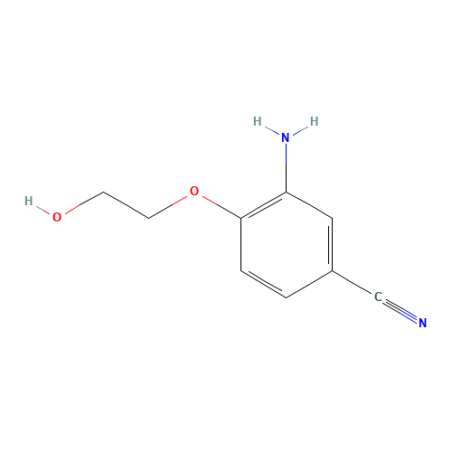 3-amino-4-(2-hydroxyethoxy)benzonitrile (CAS: 592552-43-7) - Chemical Structure and Molecular Formula 
