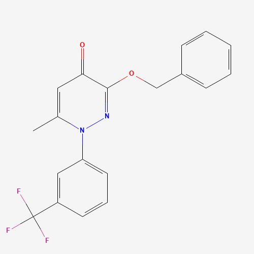 6-methyl-3-phenylmethoxy-1-[3-(trifluoromethyl)phenyl]pyridazin-4-one (CAS: 146824-79-5) - Chemical Structure and Molecular Formula 