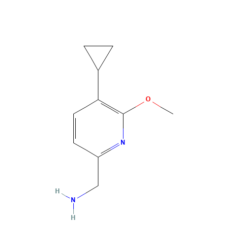 (5-cyclopropyl-6-methoxypyridin-2-yl)methanamine (CAS: 1224846-13-2) - Chemical Structure and Molecular Formula 