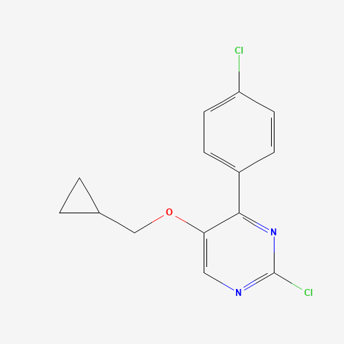 2-chloro-4-(4-chlorophenyl)-5-(cyclopropylmethoxy)pyrimidine (CAS: 1364677-34-8) - Chemical Structure and Molecular Formula 