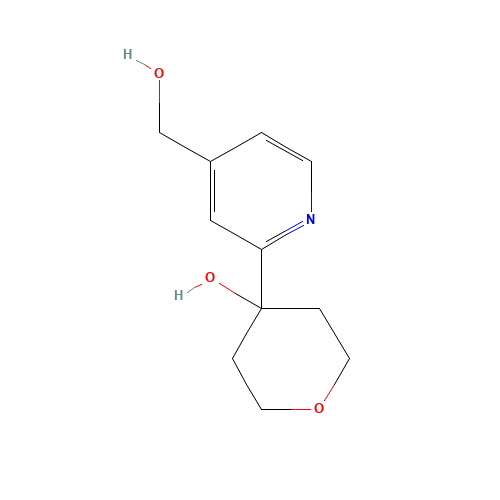 4-[4-(hydroxymethyl)pyridin-2-yl]oxan-4-ol (CAS: 156151-84-7) - Chemical Structure and Molecular Formula 