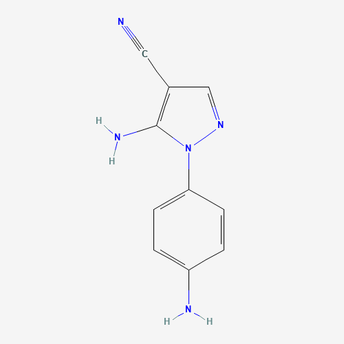 5-amino-1-(4-aminophenyl)pyrazole-4-carbonitrile (CAS: 1135324-00-3) - Chemical Structure and Molecular Formula 