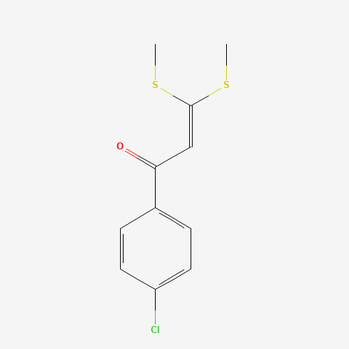 1-(4-chlorophenyl)-3,3-bis(methylsulfanyl)prop-2-en-1-one (CAS: 41467-26-9) - Chemical Structure and Molecular Formula 