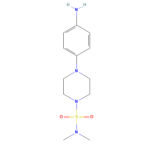 4-(4-aminophenyl)-N,N-dimethylpiperazine-1-sulfonamide (CAS: 471938-25-7) - Chemical Structure and Molecular Formula 