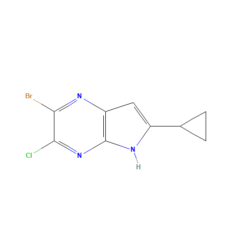 2-bromo-3-chloro-6-cyclopropyl-5H-pyrrolo[2,3-b]pyrazine (CAS: 1447770-54-8) - Related Chemical Product