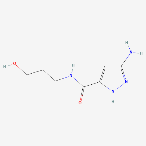 3-amino-N-(3-hydroxypropyl)-1H-pyrazole-5-carboxamide (CAS: 1342836-99-0) - Chemical Structure and Molecular Formula 