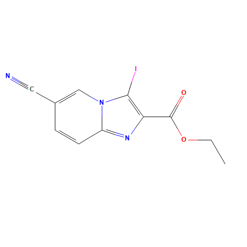 ethyl 6-cyano-3-iodoimidazo[1,2-a]pyridine-2-carboxylate (CAS: 885275-50-3) - Chemical Structure and Molecular Formula 