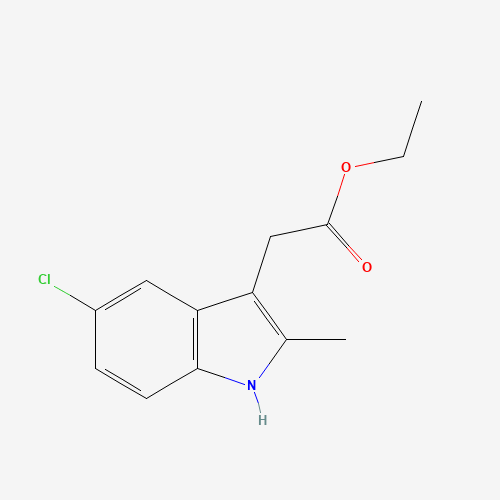 ethyl 2-(5-chloro-2-methyl-1H-indol-3-yl)acetate (CAS: 3446-72-8) - Chemical Structure and Molecular Formula 