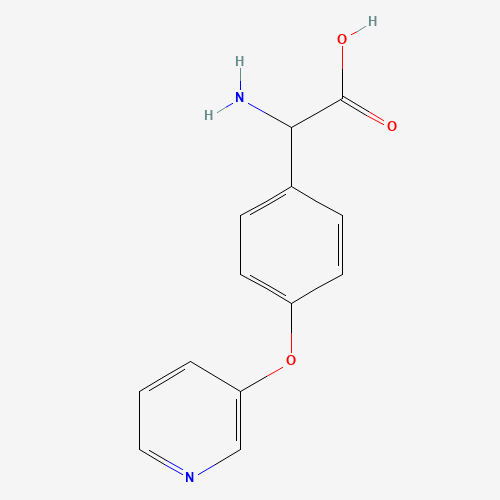 2-amino-2-(4-pyridin-3-yloxyphenyl)acetic acid (CAS: 1136884-55-3) - Chemical Structure and Molecular Formula 