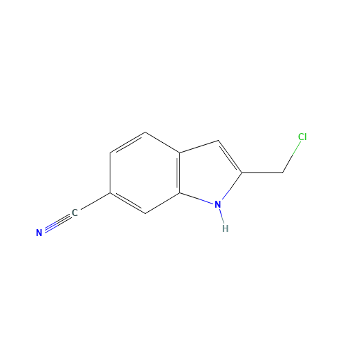2-(chloromethyl)-1H-indole-6-carbonitrile (CAS: 313972-72-4) - Chemical Structure and Molecular Formula 