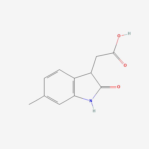 2-(6-methyl-2-oxo-1,3-dihydroindol-3-yl)acetic acid (CAS: 959241-55-5) - Chemical Structure and Molecular Formula 