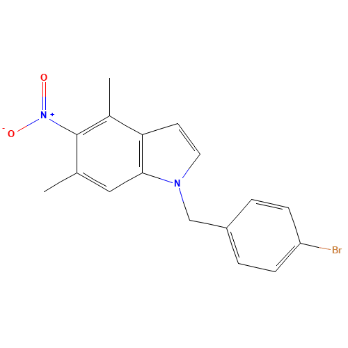 1-[(4-bromophenyl)methyl]-4,6-dimethyl-5-nitroindole (CAS: 1114453-47-2) - Related Chemical Product