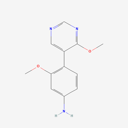 3-methoxy-4-(4-methoxypyrimidin-5-yl)aniline (CAS: 1357094-86-0) - Chemical Structure and Molecular Formula 