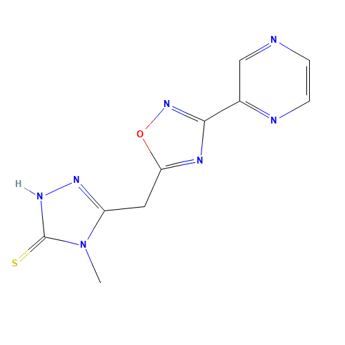 4-methyl-3-[(3-pyrazin-2-yl-1,2,4-oxadiazol-5-yl)methyl]-1H-1,2,4-triazole-5-thione (CAS: 519056-47-4) - Related Chemical Product