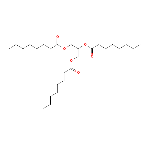 2,3-di(octanoyloxy)propyl octanoate (CAS: 538-23-8) - Chemical Structure and Molecular Formula 