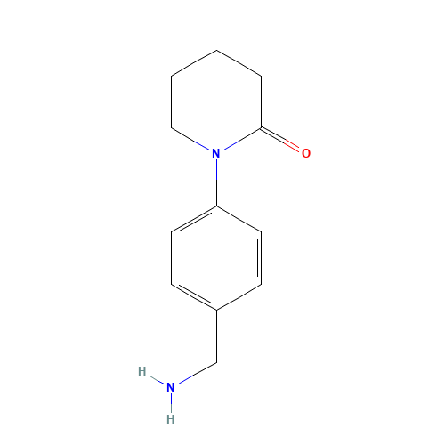 1-[4-(aminomethyl)phenyl]piperidin-2-one (CAS: 444002-98-6) - Chemical Structure and Molecular Formula 