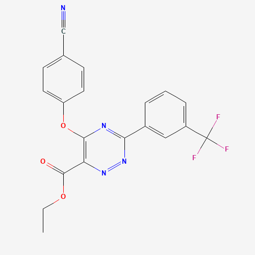 ethyl 5-(4-cyanophenoxy)-3-[3-(trifluoromethyl)phenyl]-1,2,4-triazine-6-carboxylate (CAS: 921619-39-8) - Related Chemical Product