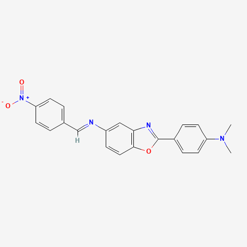 N,N-dimethyl-4-[5-[(4-nitrophenyl)methylideneamino]-1,3-benzoxazol-2-yl]aniline (CAS: 331445-35-3) - Related Chemical Product