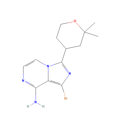 1-bromo-3-(2,2-dimethyloxan-4-yl)imidazo[1,5-a]pyrazin-8-amine (CAS: 1419223-38-3) - Related Chemical Product