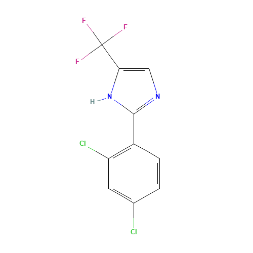 2-(2,4-dichlorophenyl)-5-(trifluoromethyl)-1H-imidazole (CAS: 33512-98-0) - Chemical Structure and Molecular Formula 