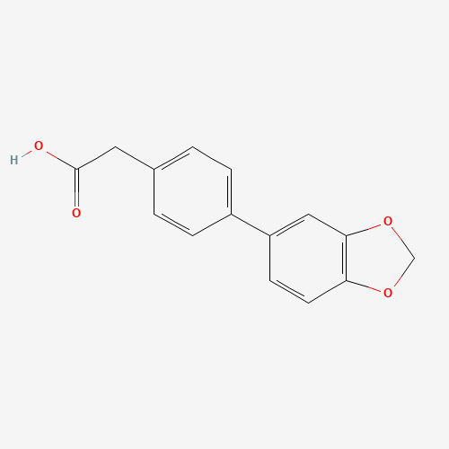 2-[4-(1,3-benzodioxol-5-yl)phenyl]acetic acid (CAS: 669713-76-2) - Chemical Structure and Molecular Formula 
