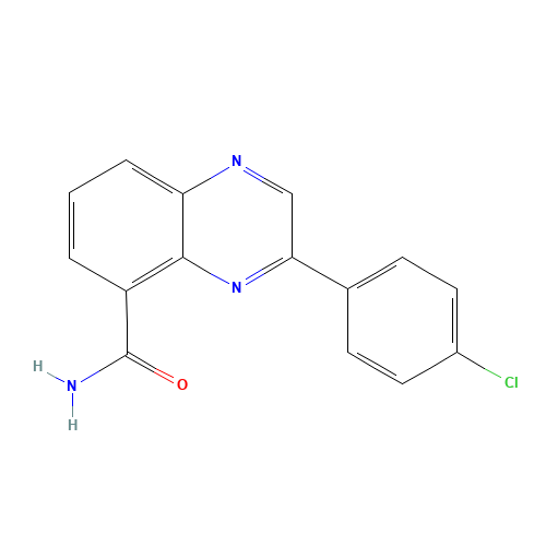 3-(4-chlorophenyl)quinoxaline-5-carboxamide (CAS: 489457-67-2) - Chemical Structure and Molecular Formula 