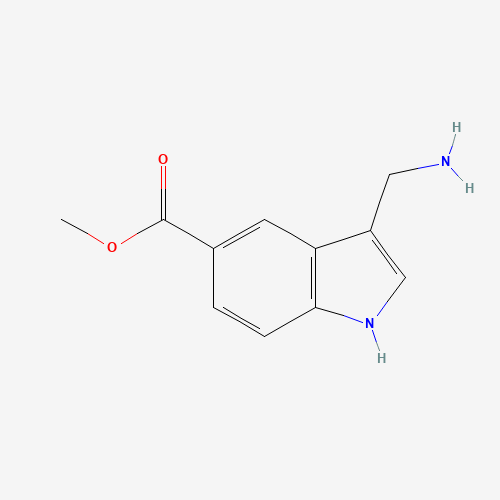 methyl 3-(aminomethyl)-1H-indole-5-carboxylate (CAS: 887582-73-2) - Chemical Structure and Molecular Formula 