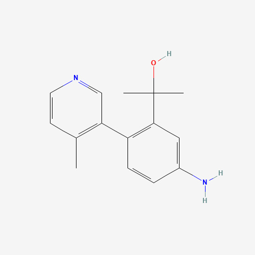2-[5-amino-2-(4-methylpyridin-3-yl)phenyl]propan-2-ol (CAS: 1357094-76-8) - Chemical Structure and Molecular Formula 