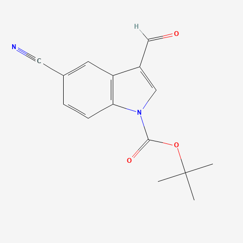 tert-butyl 5-cyano-3-formylindole-1-carboxylate (CAS: 914348-93-9) - Chemical Structure and Molecular Formula 