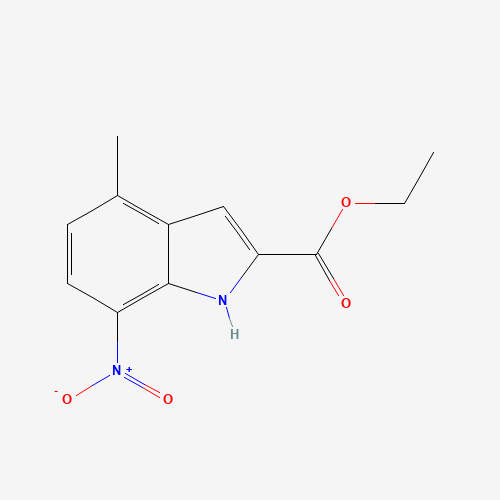ethyl 4-methyl-7-nitro-1H-indole-2-carboxylate (CAS: 61149-52-8) - Chemical Structure and Molecular Formula 