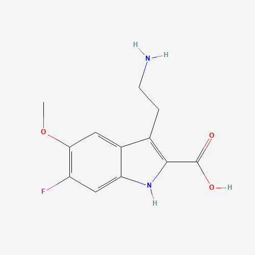 3-(2-aminoethyl)-6-fluoro-5-methoxy-1H-indole-2-carboxylic acid (CAS: 62106-04-1) - Chemical Structure and Molecular Formula 