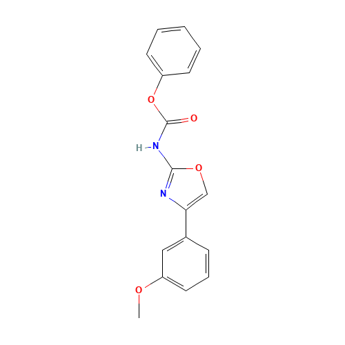 phenyl N-[4-(3-methoxyphenyl)-1,3-oxazol-2-yl]carbamate (CAS: 1432034-04-2) - Chemical Structure and Molecular Formula 