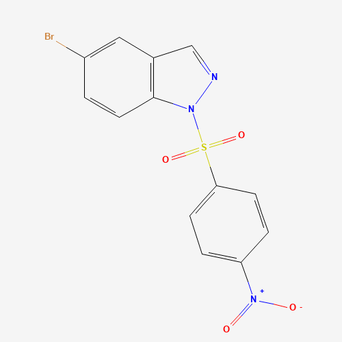 5-bromo-1-(4-nitrophenyl)sulfonylindazole (CAS: 1310556-90-1) - Chemical Structure and Molecular Formula 