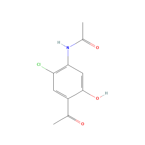 N-(4-acetyl-2-chloro-5-hydroxyphenyl)acetamide (CAS: 21405-45-8) - Chemical Structure and Molecular Formula 