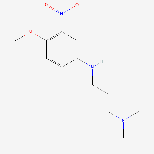 N-(4-methoxy-3-nitrophenyl)-N',N'-dimethylpropane-1,3-diamine (CAS: 1225672-08-1) - Chemical Structure and Molecular Formula 
