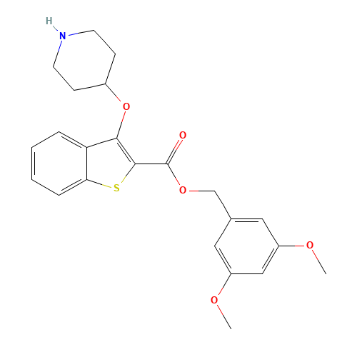 (3,5-dimethoxyphenyl)methyl 3-piperidin-4-yloxy-1-benzothiophene-2-carboxylate (CAS: 1443208-18-1) - Related Chemical Product