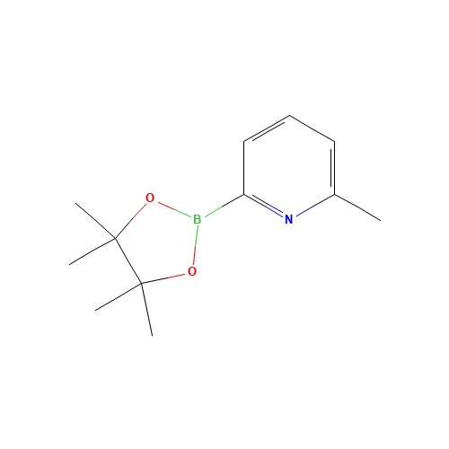 2-methyl-6-(4,4,5,5-tetramethyl-1,3,2-dioxaborolan-2-yl)pyridine (CAS: 1096689-44-9) - Chemical Structure and Molecular Formula 