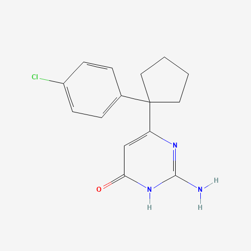 2-amino-6-[1-(4-chlorophenyl)cyclopentyl]-1H-pyrimidin-4-one (CAS: 1374421-00-7) - Chemical Structure and Molecular Formula 