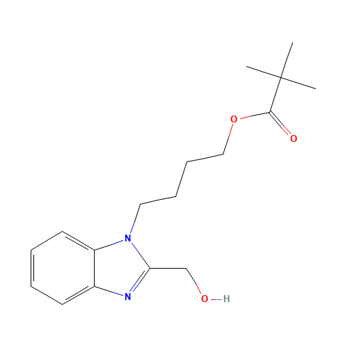 4-[2-(hydroxymethyl)benzimidazol-1-yl]butyl 2,2-dimethylpropanoate (CAS: 797032-02-1) - Chemical Structure and Molecular Formula 