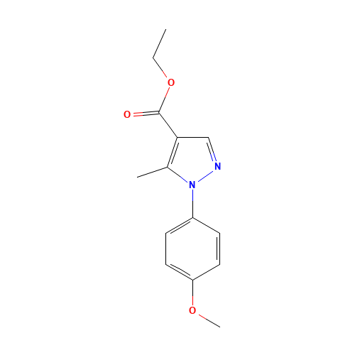 ethyl 1-(4-methoxyphenyl)-5-methylpyrazole-4-carboxylate (CAS: 187998-66-9) - Chemical Structure and Molecular Formula 