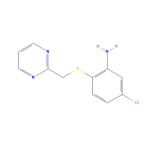 5-chloro-2-(pyrimidin-2-ylmethylsulfanyl)aniline (CAS: 1250894-24-6) - Chemical Structure and Molecular Formula 