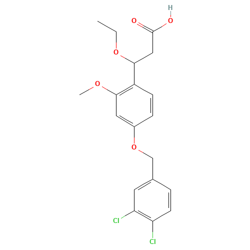3-[4-[(3,4-dichlorophenyl)methoxy]-2-methoxyphenyl]-3-ethoxypropanoic acid (CAS: 1202575-52-7) - Related Chemical Product