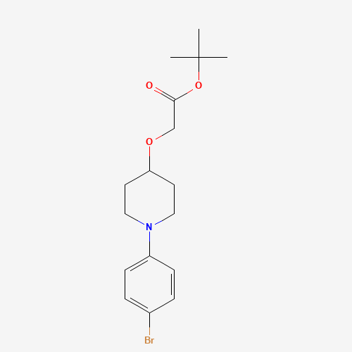 tert-butyl 2-[1-(4-bromophenyl)piperidin-4-yl]oxyacetate (CAS: 1415794-27-2) - Chemical Structure and Molecular Formula 