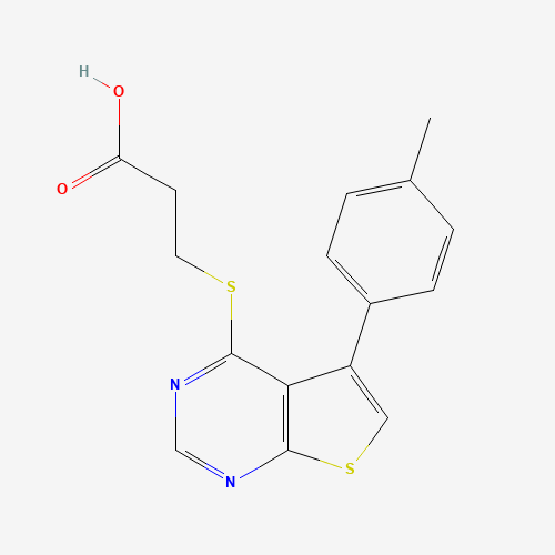 3-[5-(4-methylphenyl)thieno[2,3-d]pyrimidin-4-yl]sulfanylpropanoic acid (CAS: 329907-28-0) - Chemical Structure and Molecular Formula 