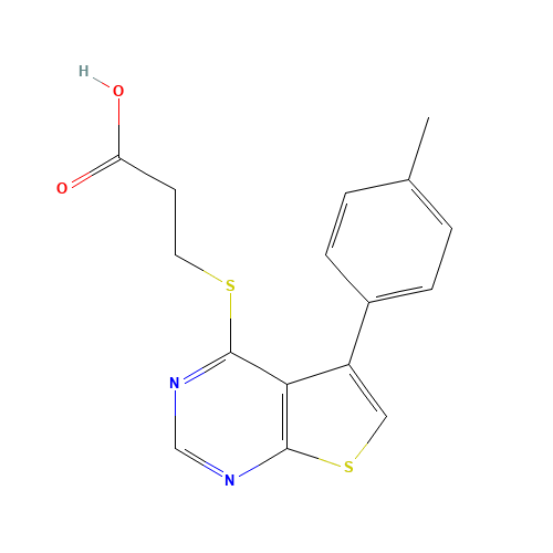 3-[5-(4-methylphenyl)thieno[2,3-d]pyrimidin-4-yl]sulfanylpropanoic acid (CAS: 329907-28-0) - Related Chemical Product